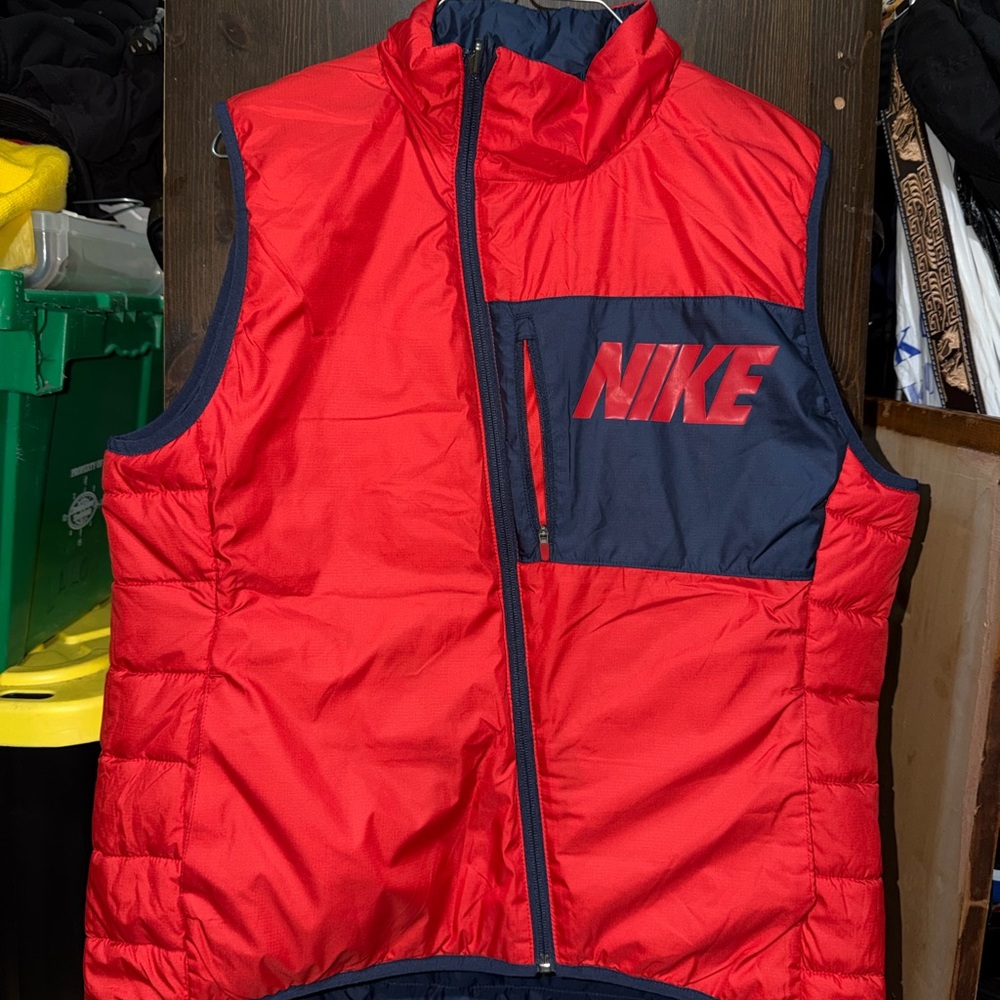 Nike Red and Navy Puffer Vest